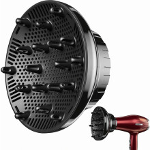 Difusor universal para cabelos cacheados e ondulados, ajustável para bicos de secador de 4 a 7 cm, antiderrapante.