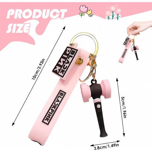 Chaveiro rosa com símbolos de apoio para acessórios de shows e fã-clubes. 1