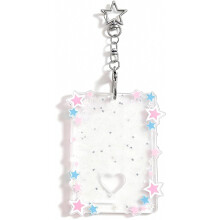 Porta-photocards Kpop com chaveiro, estrela em acrílico, 11 x 8 cm, porta-crachá para cartões de identificação, álbuns e muito mais. Ideal p