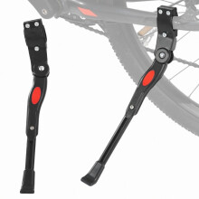 Descanso lateral ajustável para bicicletas de 24 a 29 polegadas, robusto em liga de alumínio com base de borracha antiderrapante.