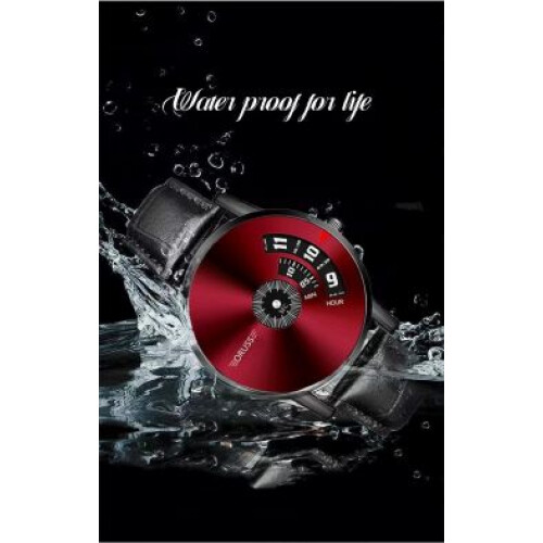 Mens 3ATM ORUSS Designer Red Dusky Technical/Computation Rotating Disc Watch 2
