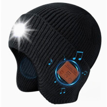 Gorro Bluetooth com Luz, Gorro de Tricô Musical com Microfone e Alto-falante Embutidos, Gorro LED com Bluetooth para Mim