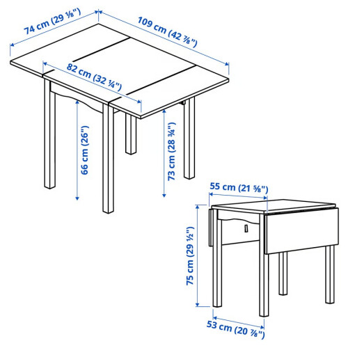 IKEA HAUGA Drop Leaf Table 109x74 cm 1