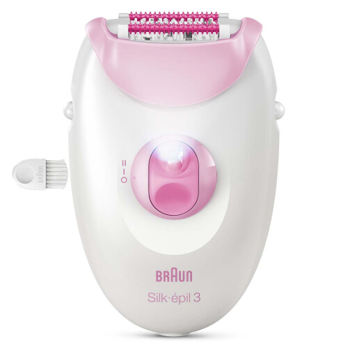 Epilator med ledning til langvarig glat hud, lyserød