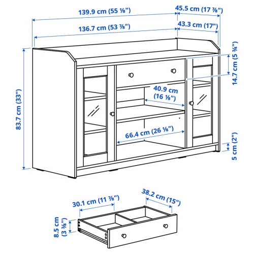 IKEA HAUGA Sideboard 140x46x84 cm 1