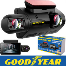 Goodyear Dual Lens Car Dash Cam with Front Rear Internal Camera HD Dashcam Taxi