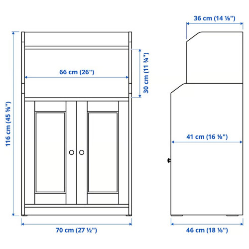 IKEA HAUGA Cabinet 70x46x116 cm 1
