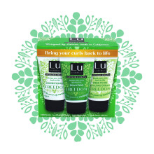 Lu by LatinUs Beauty Collezione da Viaggio | Shampoo, Balsamo & Crema Styling con Cheratina Impossibile, Olio di Moringa
