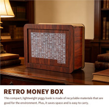 Retro Money Box Japanese Piggy Bank with Counter Coin Boxes Wooden Children Piggy Bank Budget,10000 Euros