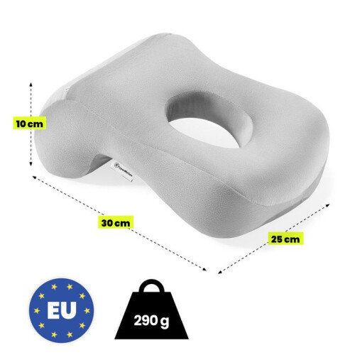 Cuscino da ufficio ergonomico - HYPERMOTION - HyperMotion - Foro traspirante - Supporto per testa e collo - Sfoderabile (grigio) 2