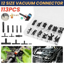 Assortiment de Raccords et Réducteurs pour Tuyaux Automobiles : Raccords en T Droits en Plastique pour Systèmes de Refroidissement et D'Alimentation
