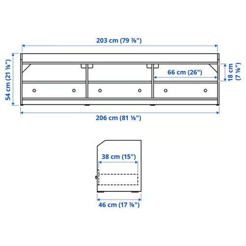 IKEA HAUGA TV Bench 206x46x54 cm 2