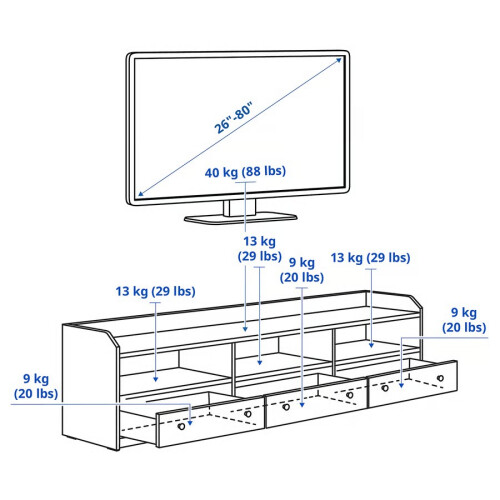 IKEA HAUGA TV Bench 206x46x54 cm 1