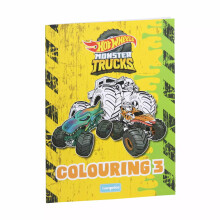 (1 Book) Hot Wheels Monster Trucks Copy & Colour Colouring Book 3 for Kids