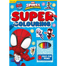 (1 Book) Marvel Spidey and Friends: Super Colouring Book (including 8 felt-tip pens)
