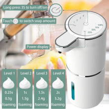 Automatic Soap Dispenser - Touchless Foaming Soap Dispenser 400Ml USB Rechargeable Dispenser for Bathroom