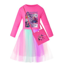 (Lace Rose, 110cm) Kpop Demon Hunters Girl Princess Dress Cotton Fabric Pleated Summer Spring Skirt