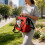 (Red,L)Breathable Pet Backpack Bag For Cats And Small Dogs With Easy Carry Handle 6