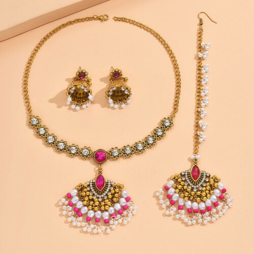 (Rose)Collezione Gioielli Boho Femminile Con Perla Artificiale E Strass Per Donna 1