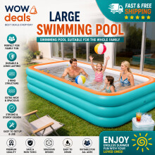 Large Family Inflatable Swimming Pool Thick Pvc Garden Backyard Paddling Pool Uk