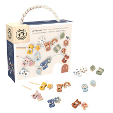 SPEEDY MONKEY Wooden Lacing Beads Set for Toddlers 24m+, Kids Gift