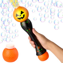 JOYIN Halloween Light Up Pumpkin Bubble Blower Wand, Glowing Automatic Bubble Machine with 2 Bubble Solutions, Halloween Party Favors Toys