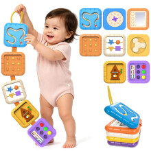 Felly Montessori Busy Board for Toddler 1+ Years, 9 in 1 Baby Sensory Activity Cube, Travel Toys for Airplane and Car, Fine Motor Skill