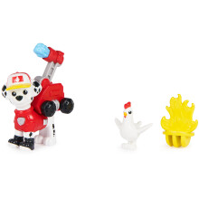 Paw Patrol Big Truck Pups Marshall Action Figure with Clip-on Rescue Drone, Command Center Pod and Animal Friend Kids Toys for Ages 3 and up