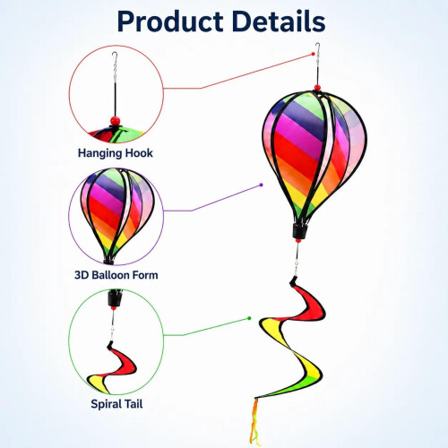 3 PCS Hot Air Balloon Wind Spinner, Wind Spinners for Garden 1