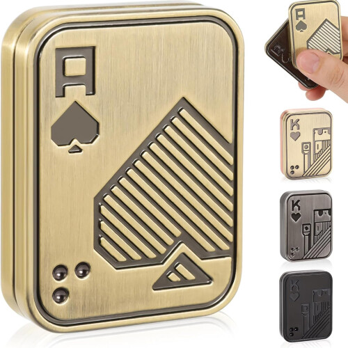 Fidget Slider, Relieve Stress Anxiety Hand Spinners Toy (Gold A)