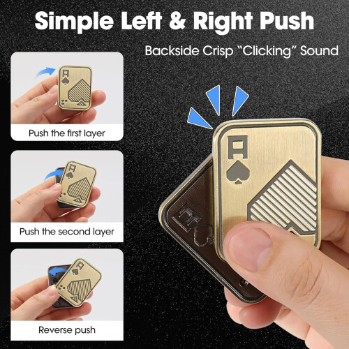 Fidget Slider, Relieve Stress Anxiety Hand Spinners Toy (Gold A) 2