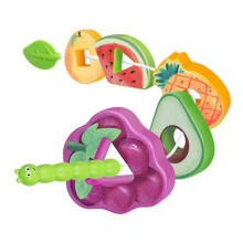 Elmsley 1 Set Kid Threading Toys,Greedy Caterpillar Stringing Game,Plastic Fruit Veggie String Toy,Fine Motor Skills Toys,for 2-3 Year Olds