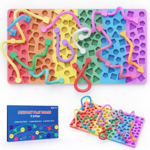 Sensory Activity Board for Kids & Adults,Montessori Silicone Fidget Toy with Shape Matching,Quiet Busy Board for