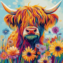 Jakener Paint by Numbers for Adults, Highland Cow Painting by Numbers for Adults Canvas Kits, Adult Paint by Numbers Kits Without Frame
