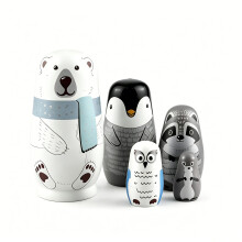 5Pcs Russian dolls,Hand-drawn Wooden Toys for Birthday, Home Decorations