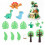 16Pcs Dinosaurs Cake Decoration, 3D Jungle Dino Egg Leaf Tree Decor 1