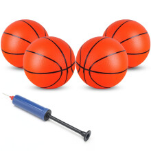 16CM Mini Basketball - Bouncy Inflatable Ball, Replacement Rubber Sports Toy With Inflator for Mini Hoop Outdoor and Indoor (4PCS)