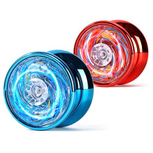 2-Pack Light Up Yoyo for Kids, Magic Yoyo Set with Red and Blue LED Lights, Beginner Friendly