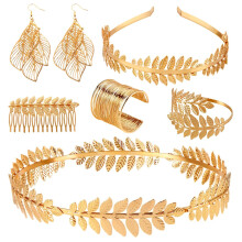 6 Pieces Goddess Costume Accessories Set Goddess Headband Gold Earring