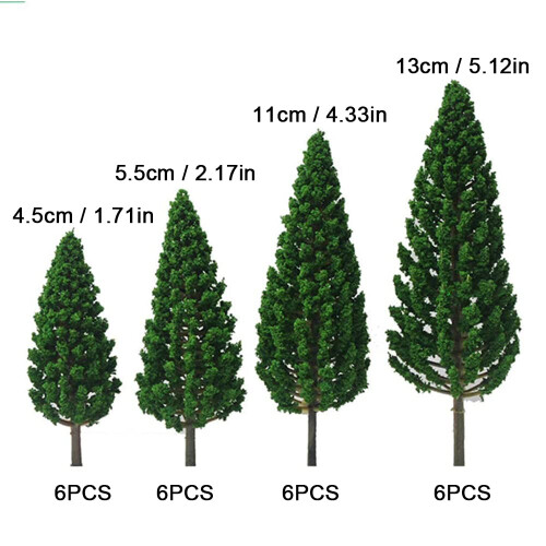 24 Pieces Model Building Trees, Mixed Model Trees, Landscape Model Trees 1
