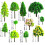 55 Pieces Model Building Trees, Model Trees Miniature Landscape Model Trees 2