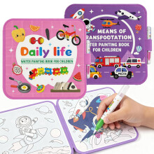 cabaro 2 Pack Mess Free Water Colouring Books for Toddler Age 3+, EVA