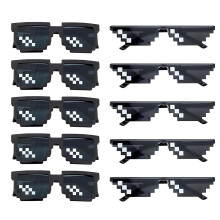 10 Pairs of Pixel Sunglasses,Pixel Mosaic Glasses,Black Thug Life Sunglasses,Cool Glasses Black,Pixel Glasses,for Holiday Decoration Props Glasses