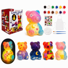 Paint Your Own Bear Lamp Kit Arts and Crafts Gift for Kids 6 7 8 9 10 11 12