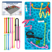 Silicone Sensory Activity Board for Toddlers, Quiet Fidget Toy for Airplane