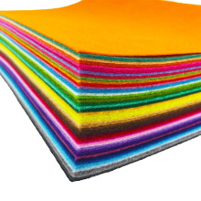 flic-flac 48pcs Felt Fabric Sheet Assorted Color Felt Pack DIY Craft Squares Nonwoven (20 x 30 cm)