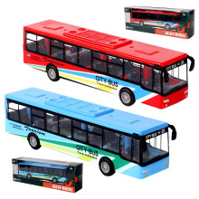 Bus Car, 2PCS Bus Model Play Vehicles Car Pull Back Vehicle Alloy Diecast Vehicle Mould Pull-Back Bus Cars Model Mini Friction Powered City Play