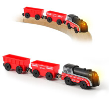 Battery Train for Wooden Track - 3 Pcs Magnetic Battery Operated Light Up Train Toys