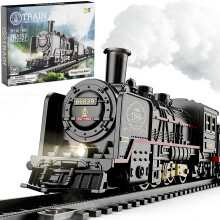 Electric Train Toy for Kids, Toy Train Set with Light and Sound, Easily Assemble Train Learning Educational Toys