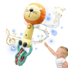 Baby Rattle & Sensory Teething Toy with Music, 6-12 Month(Lion)